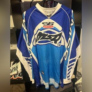 Vintage MSR Sixty Six MX Motocross White and Blue Longsleeve